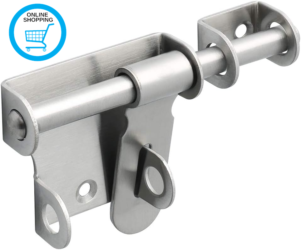 Heavy Duty Gate Latch - Stainless Steel Brushed Finished, Sliding Bolt Lock for