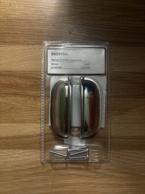 IKEA ENERYDA Cabinet Cup Pull Handle Chrome-plated Kitchen 403.475.13 3.5'' 2 pk 