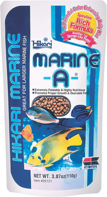 Hikari Marine-A Pellets Fish Food for Larger Marine Fish, 3.87 Oz (110G)