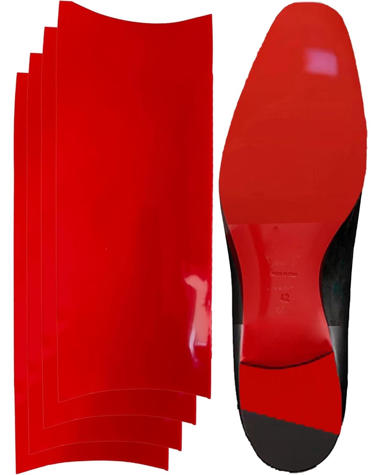 Almohadillas protectoras antideslizantes rojas para suela de zapato | Protección suave contra tracción y arañazos (