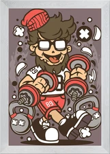 Cartoon Illustration 264 Framed Wall Art Poster Canvas Print Picture