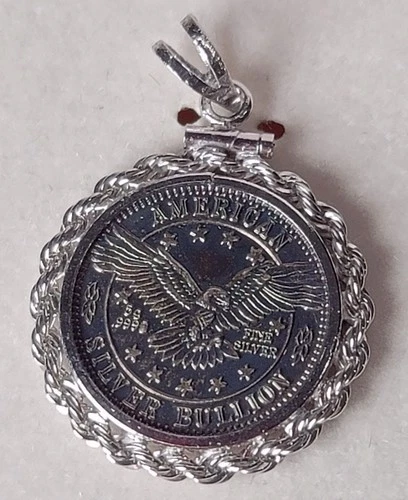 American Silver Bullion - Vintage 5 gram Round - .999 Fine Silver Pendant