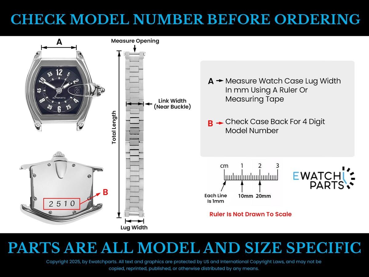 20MM WATCH BAND LINK FOR NEW CARTIER TANK SOLO 3169,3170 RONDE