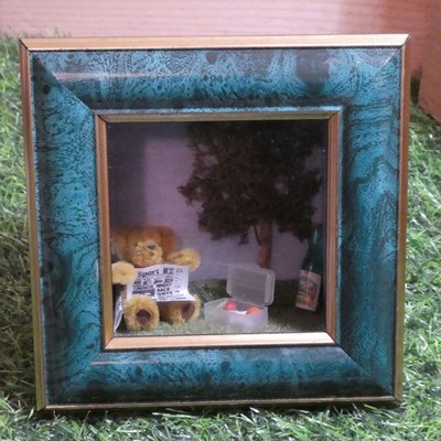 SCHATTENKASTEN WANDBEHANG 3D TEDDYBÄR SZENE [i]