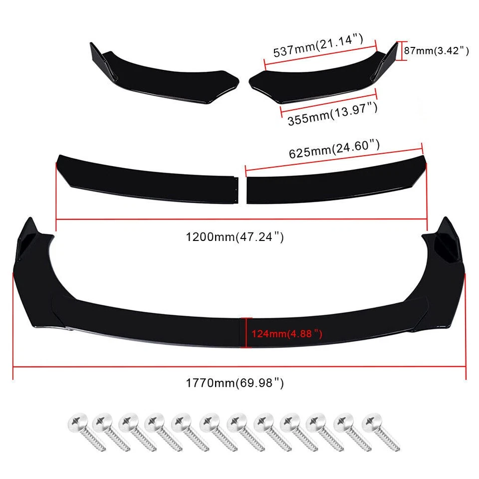 For Mercedes-Benz Front Rear Bumper Lip Splitter Spoiler Side Skirt Foto 3 de 4