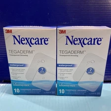 2X Nexcare Tegaderm Waterproof Transparent Dressing, Assorted Sizes 10 Ct