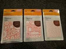 Lot Of 3 NIB cricut Cuddlebug Embossing Folders Floral fantasy birthday bubbles