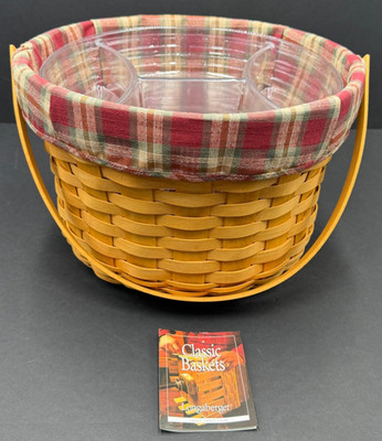 Longaberger 2001 Retired Large Fruit Basket Combo 13200 Orchard Park Plaid 2 Pro