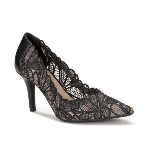 I.N.C. International Concepts Zitah Embellished Pointed Toe Pumps Black Lace SZ
