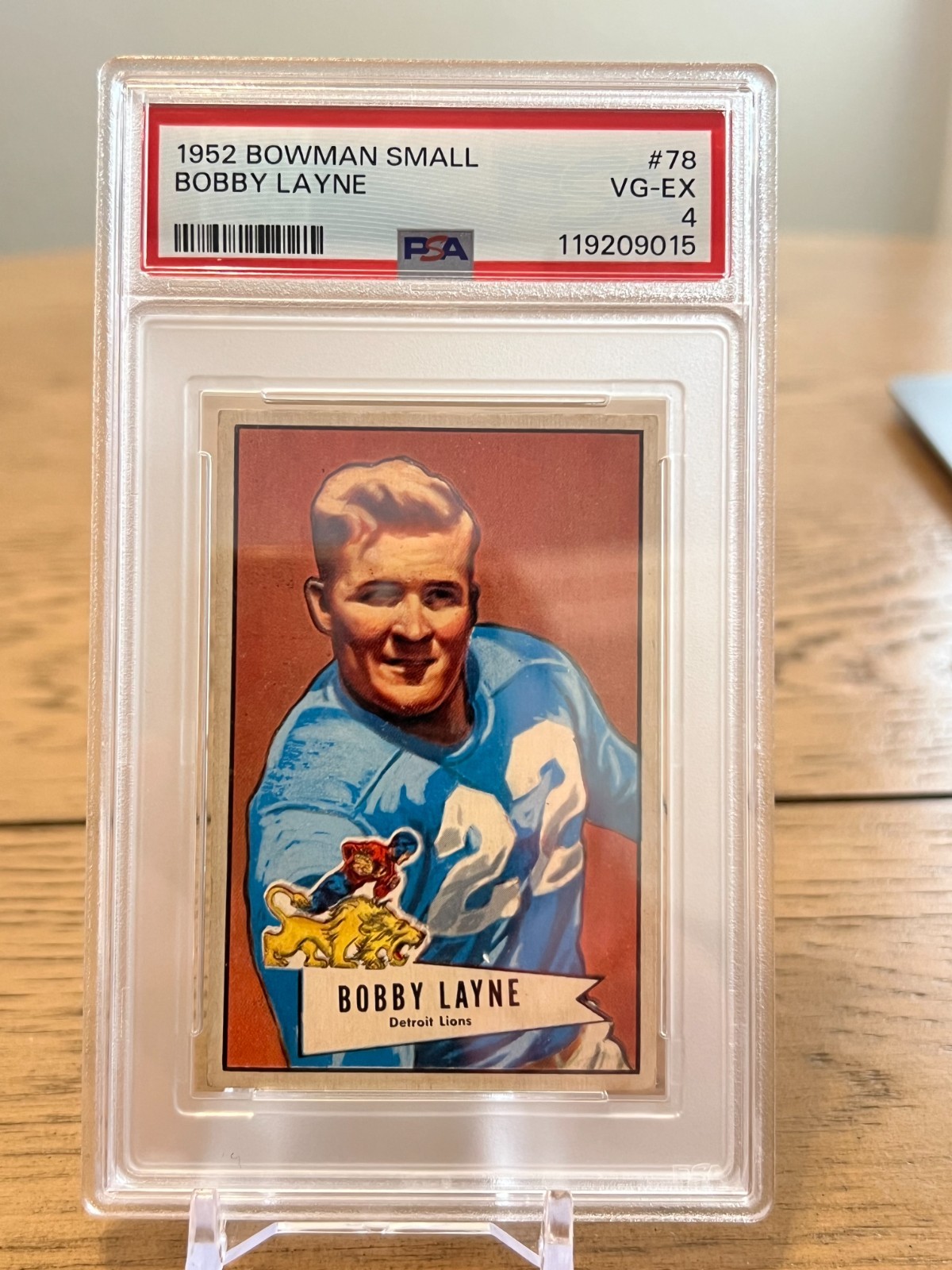 Bobby Layne - 1952 Bowman Small Detroit Lions PSA 4 - Centered - HOF