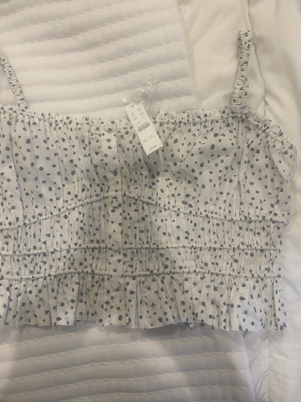 J. Crew Collection Nwt White And Navy Dots Summer Sold Out $79