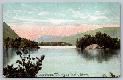 Lake George NY Among the Hundred Islands Vintage Postcard Robson & Adee