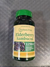 Puritan's Pride Elderberry Sambucus 1250 mg 60Softgels Exp 03/2026 L3