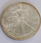 2001 US Silver Eagle $1 Nice Edge Toning