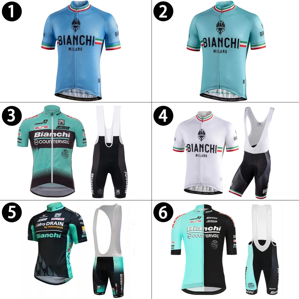 Men's Retro Pro Team Cycling Jersey Set Short Sleeve Bike Shirt & Bib Shorts Fit - Image 1 of 4