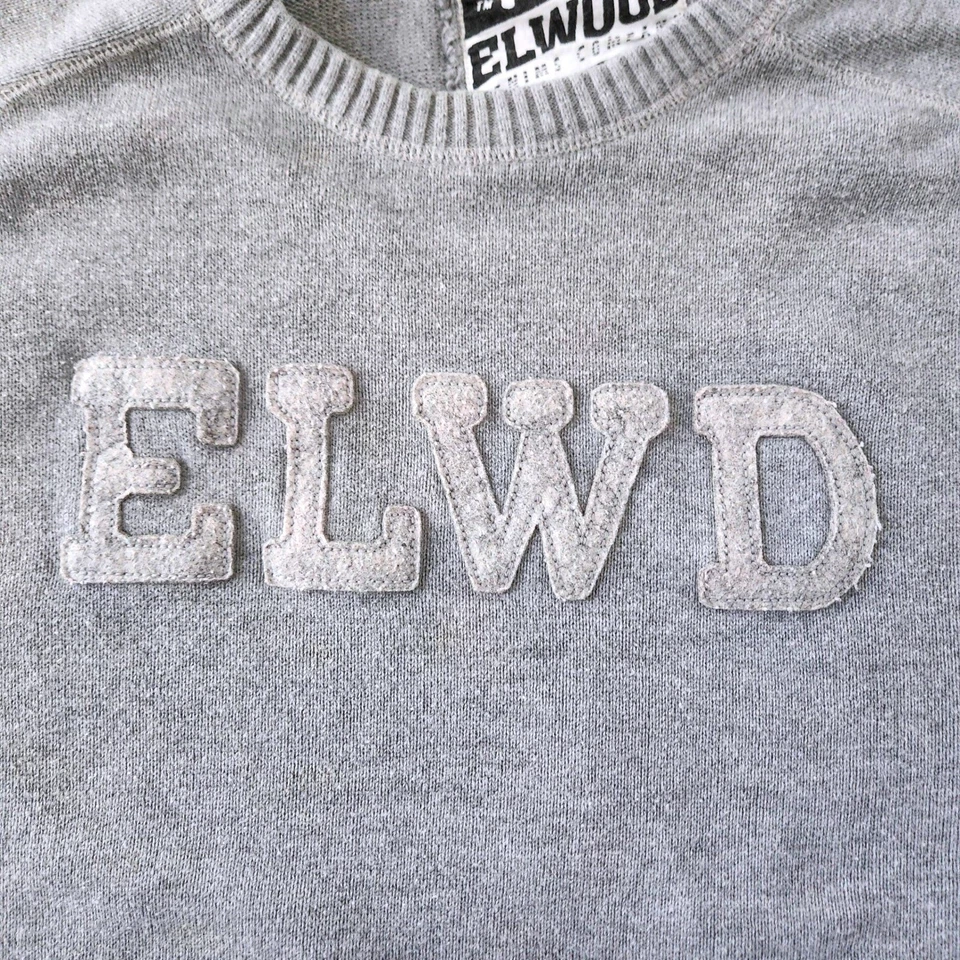 Suéter Pullover ELWOOD Para Hombres Gris Manga Larga Cuello Redondo L DEFECTUOSO Foto 4 de 4