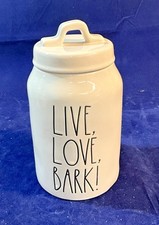 Rae Dunn &ldquo;Live, Love, Bark&rdquo; Canister 8.25 Tall X 4.3.375 Diameter