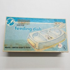 Vintage Electric Baby Food Warming Dish Nursery Feeding Plate w/ Box 1950s Retro