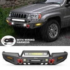 For 1999-2004 Jeep Grand Cherokee Wj Steel Front Bumper Wwinch Platelightwire For 1999-2004 Jeep Grand Cherokee Wj Steel Front Bumper Wwinch Platelightwire