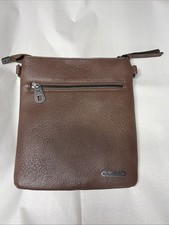 Montana West - Brown Leather Crossbody Bag - Missing Strap Zipper Closure