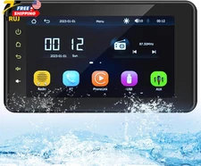 Geloo 2025 Upgraded Marine Stereo with Wireless CarPlay and Android Auto Portabl