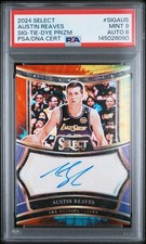 2024 PANINI SELECT SIGNATURES AUSTIN REAVES SIG-TIE-DYE PRIZM 21 /25 PSA 9  