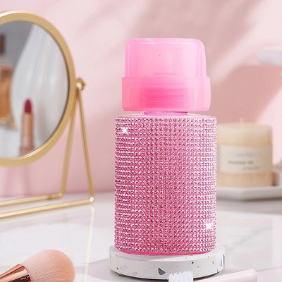 Diamond Nail Polish Remover Bottle UV Gel Press Bottle Nail Art Clean Empty Pump