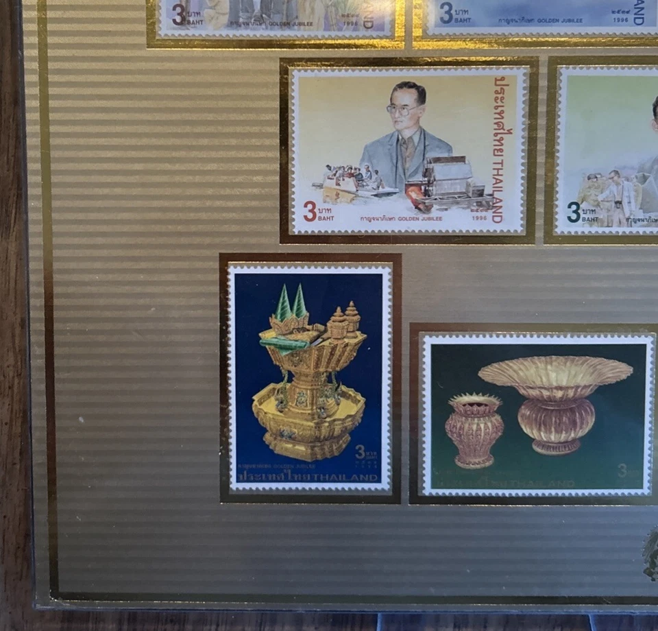 14 estampillas vintage enmarcadas de Tailandia de los años 90’s de Tailandia estampillas vintage Foto 3 de 4
