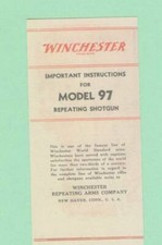 Winchester Model 1897 97 Early Owners Manual Reproduction Winchester Model 1897 97 Early Owners Manual Reproduction