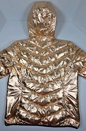 Spyder Coat Womens Alyce Puffer Jacket Thermaweb Metallic Hooded Rose Gold LRG - Picture 6 of 21