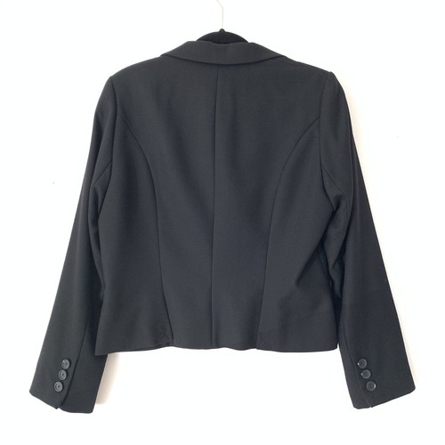 Hobbs Black Tailored Wool Blazer Jacket 3-Button Front Size 14 Peplum 3 Buttons - Picture 2 of 8