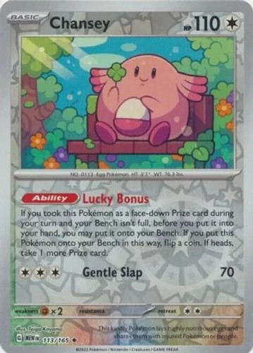 Chansey 113/165 Reverse Holo MEWen 151 English Pokemon Card - NM