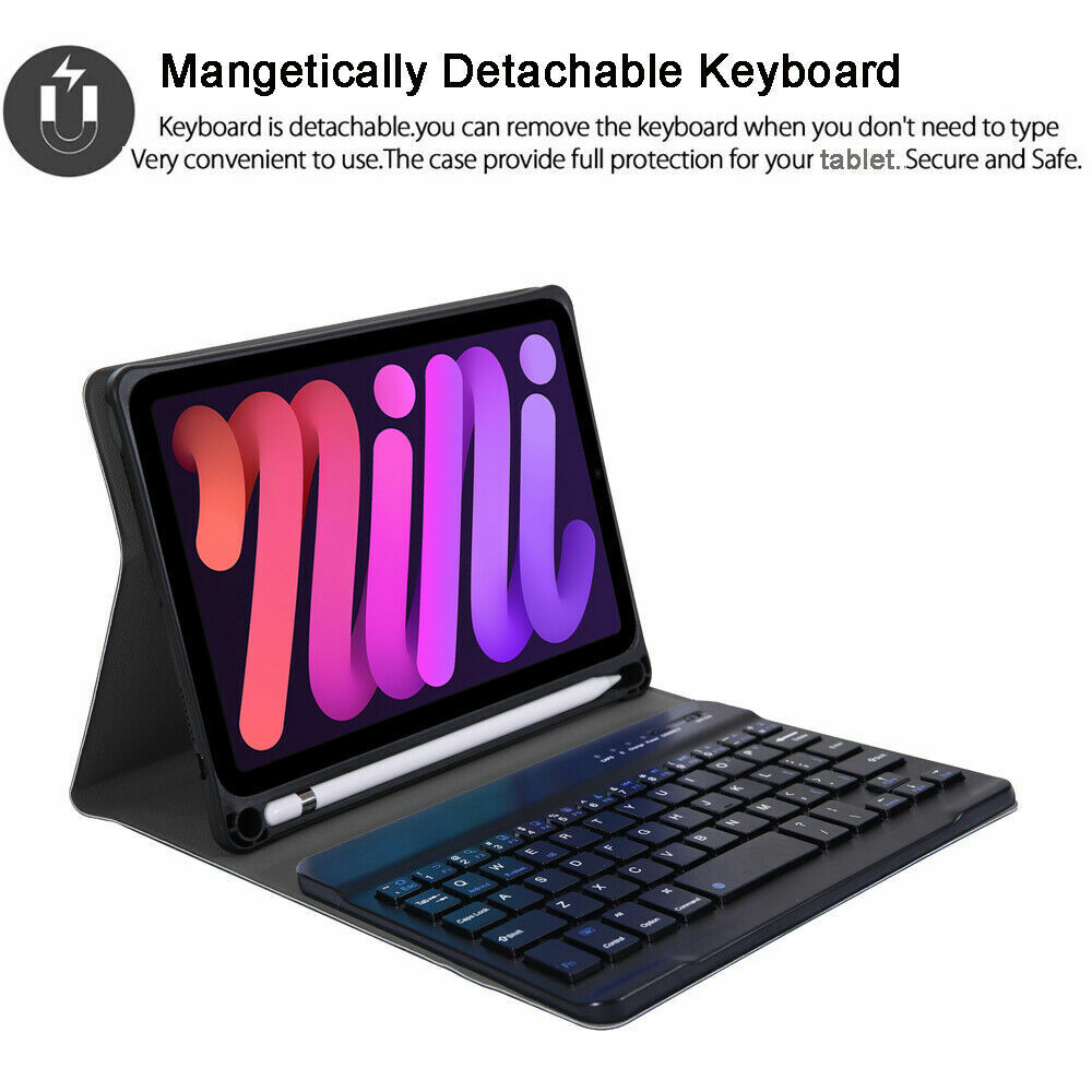 Bluetooth Keyboard Leather Flip back Case Cover For iPad mini 6th Generation Geweldige aanbiedingen, verkoop