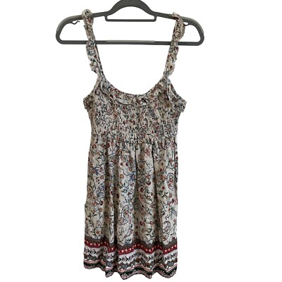 Francesca's Trixx Floral Smocked Dress Babydoll Sundress Summer Medium NWT