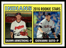 2016 Topps Heritage #165 Indians Rookie Strs Shawn Armstrong Giovanni Soto 