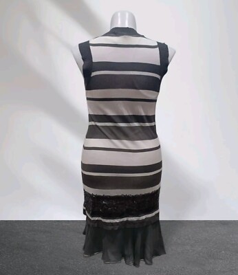 IISLI Layered Tank Dress Gray White Striped Silk Underlay Pullover Sequin Detail | eBay IISLI Layered Tank Dress Gray White Striped Silk Underlay Pullover Sequin Detail | eBay
