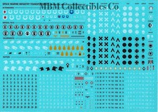 Warhammer 40k Space Marine TRANSFER SHEET Salamander Raven Guard Imperial Fists