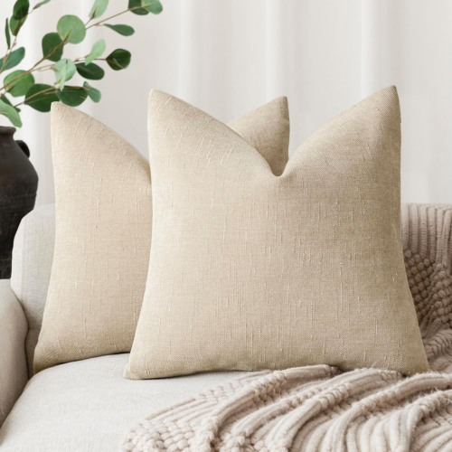 Pack of 2 Soft Textured Throw Decorative Pillow Covers Square Accent Solid Cushi - Picture 12 of 12