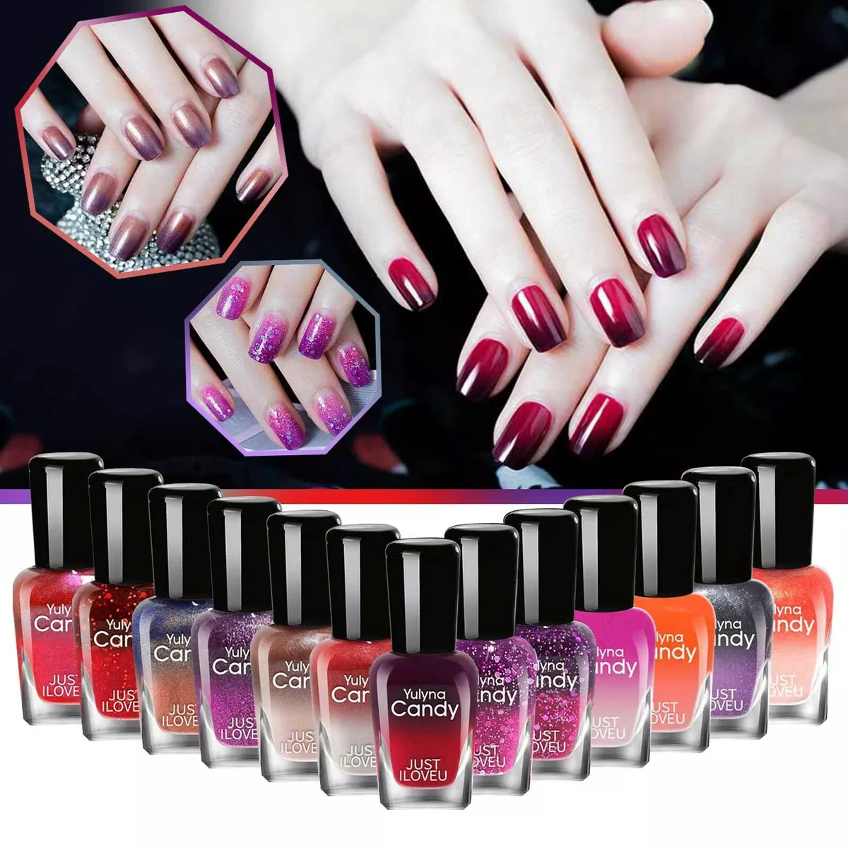 Docaty Gel Lacquer Candy Colors Temperature Change Gel Nail Polish Nail Art  Soak UV LED Changing Lucky Varnish From Boyyt, $20.64 | DHgate.Com