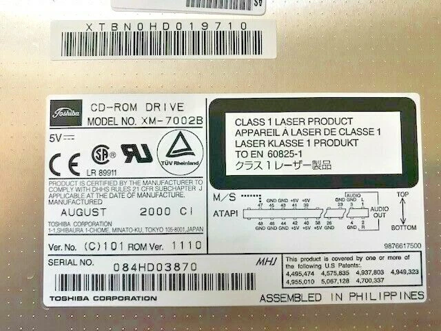 BRAND NEW TOSHIA 24X XM-7002B NOTEBOOK CD ROM WITH 3.5" DRIVER MANUAL SCREWS RM2 - Image 3 of 4