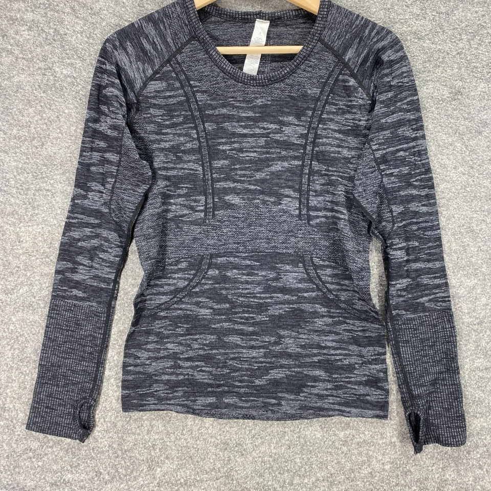 Sudadera sin marca para mujer 8 gris estampada manga larga elástica longitud media nailon Foto 4 de 4