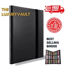 396 Card Pocket Binder with Elastic 9 Pocket Trading Cards Album Folder, Black