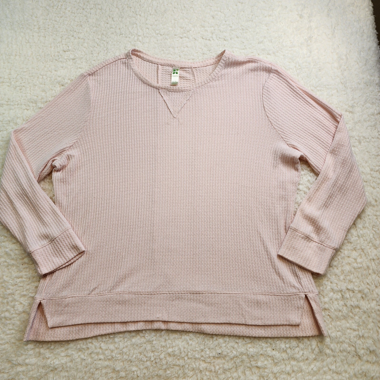 Thermal Top 2xl Pink Waffle Knit Layer Base Warm Cozy Soft