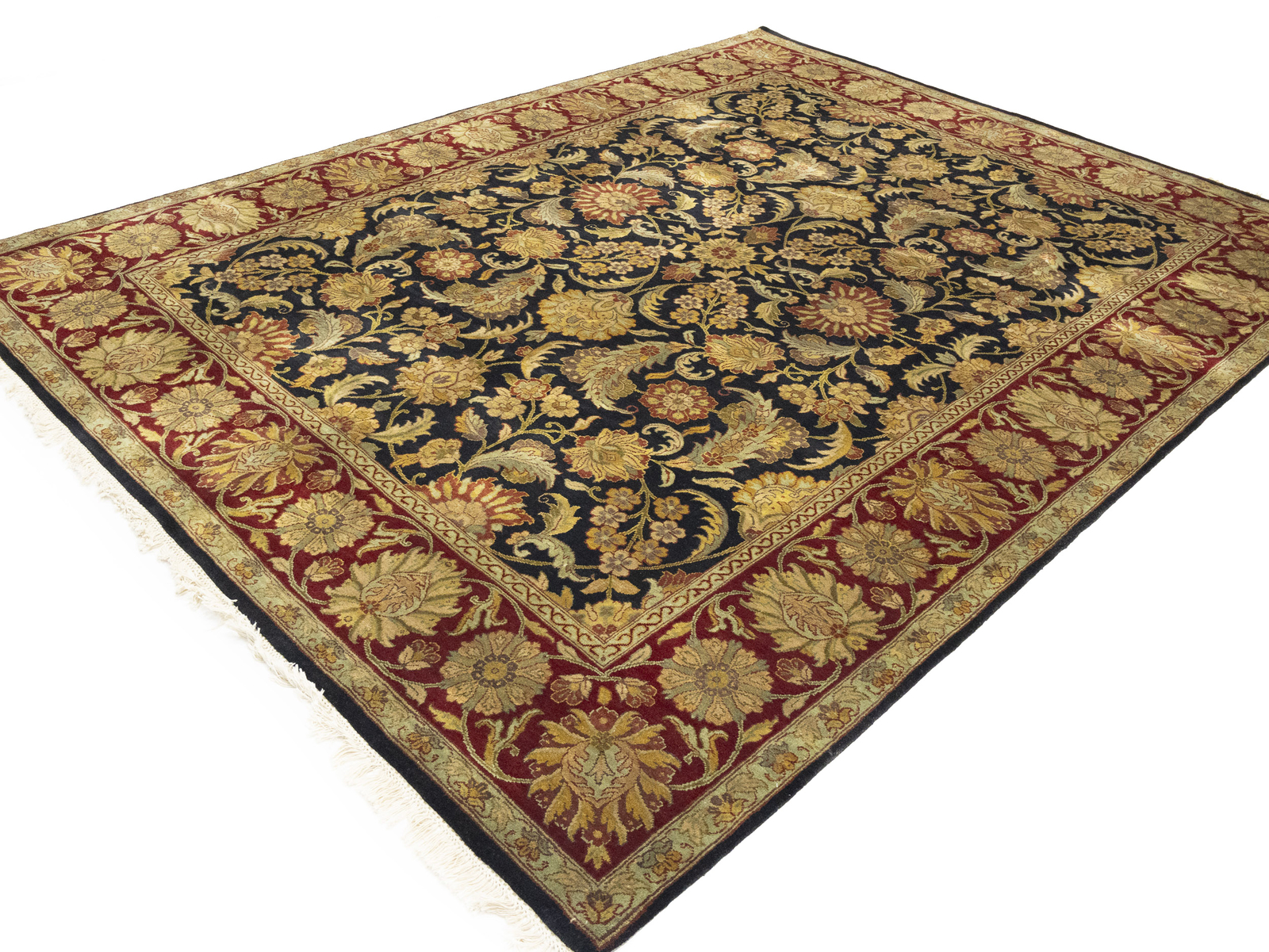 Floral Style Thick Pile Agra Jaipur 9X12 Handmade Oriental Rug Home