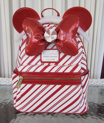 Disney Parks Loungefly Peppermint Mini Backpack Candy Cane NWT