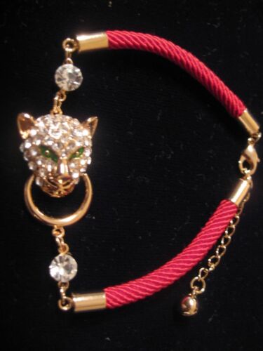 COUGAR HEAD BRACELET SILK ICED GP LINK EXTENDER CHAIN COMBO & LOBSTER CLAW LOCK - Picture 1 of 4