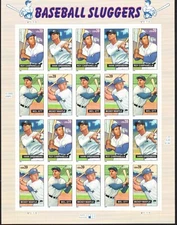 AT FV! #4080-83 BASEBALL SLUGGERS MINT SHEET.  F-VF NH. BCV $22.75