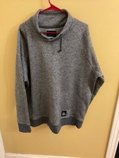 American Eagle Mens Sweater XXL Gray Shawl Collar Pullover Long Sleeve