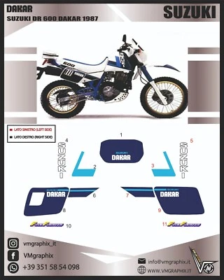 APA adesivi suzuki dr 600 1987 dakar /adhesives/stickers/decals COMPATIBILI
