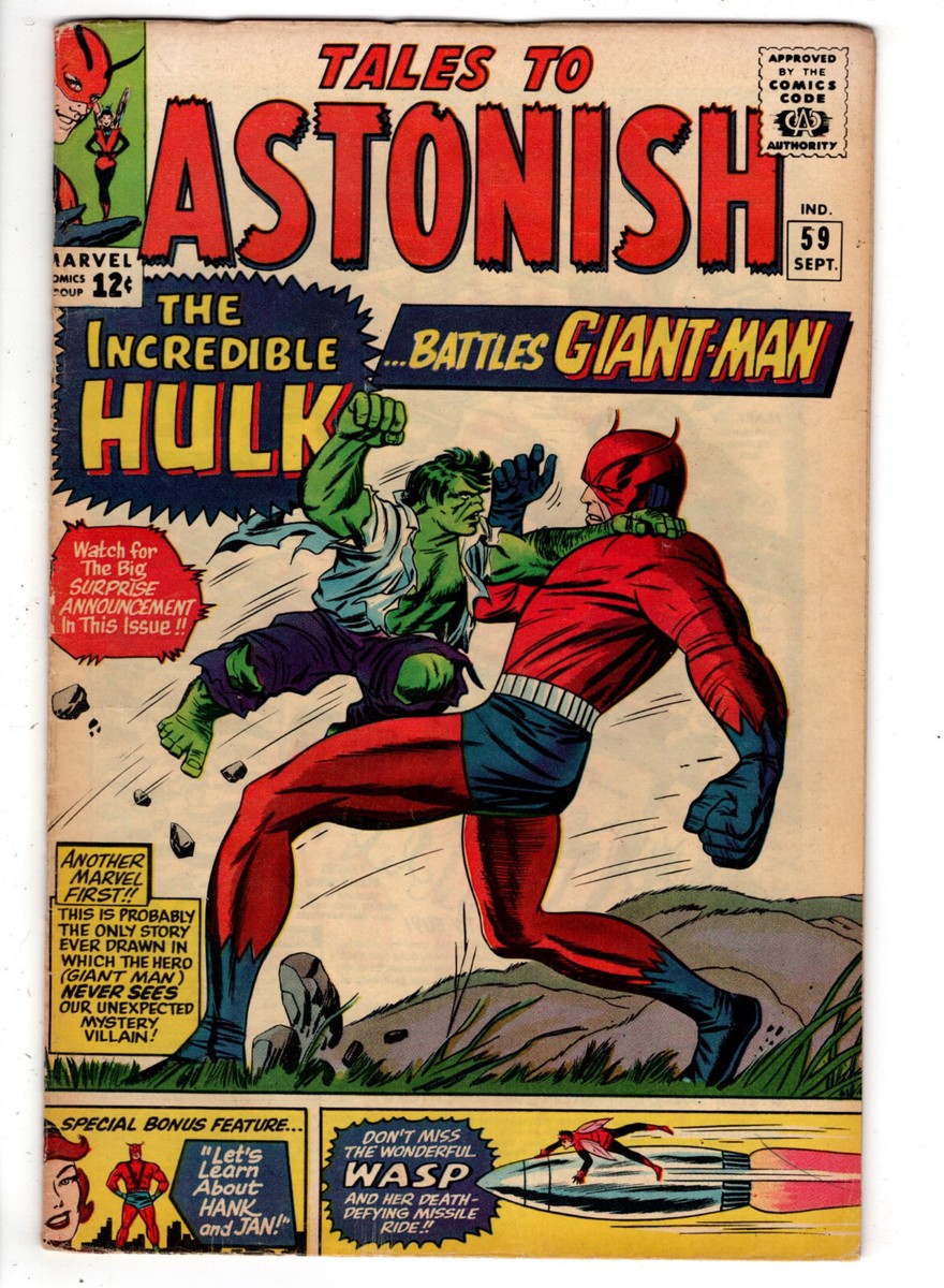 TALES TO ASTONISH #59 (1964) - GRADE 6.0 - HULK BATTLES GIANT-MAN